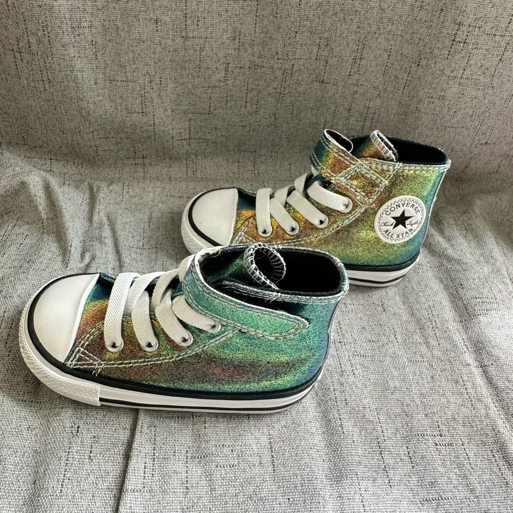 Converse Kids Iridescent Green High Top Sneakers
